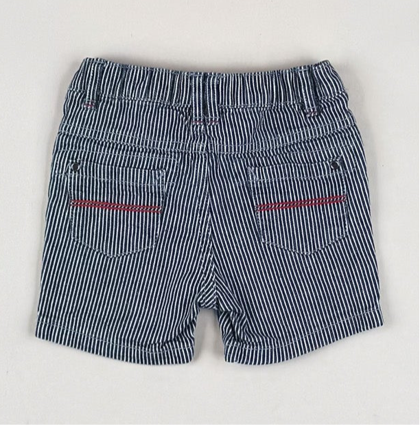 Striped Denim Shorts