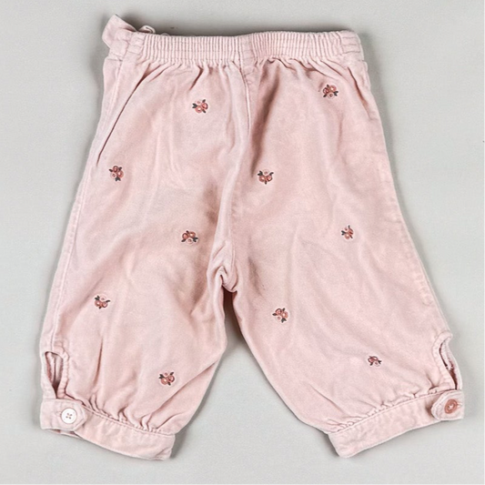 Velvet Capri Pants with Embroidery
