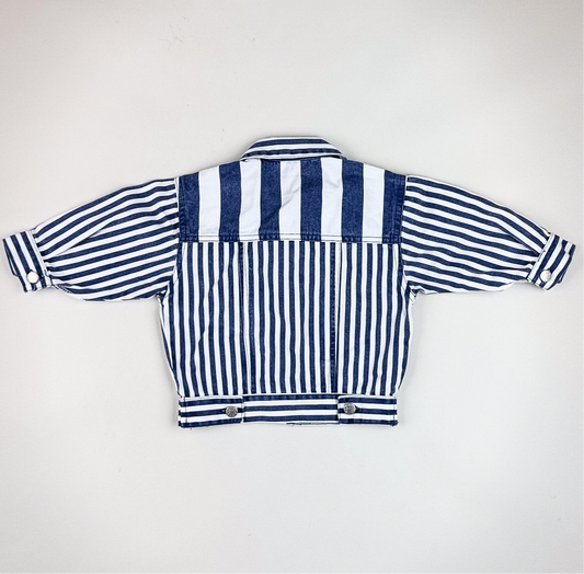 Striped Vintage Denim Jacket