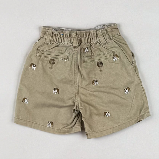 Shorts with Embroidered Bulldogs