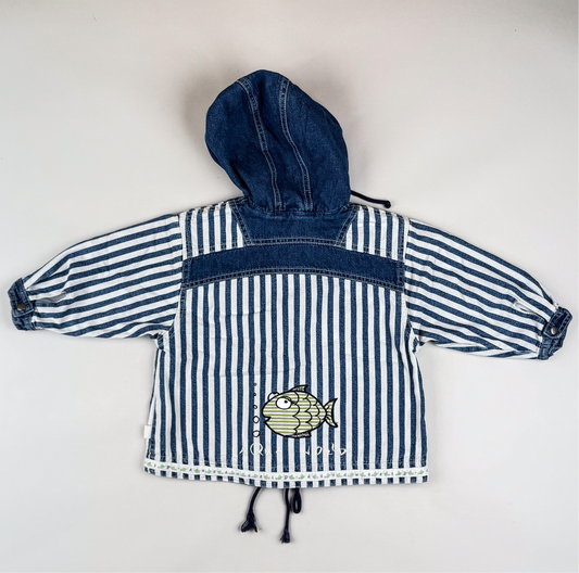 Striped Vintage Denim Jacket
