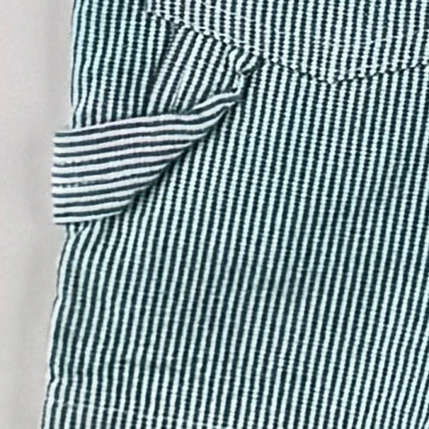 Green Vintage OshKosh Hickory Stripe Shortalls