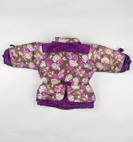 Padded Jacket in purple and green