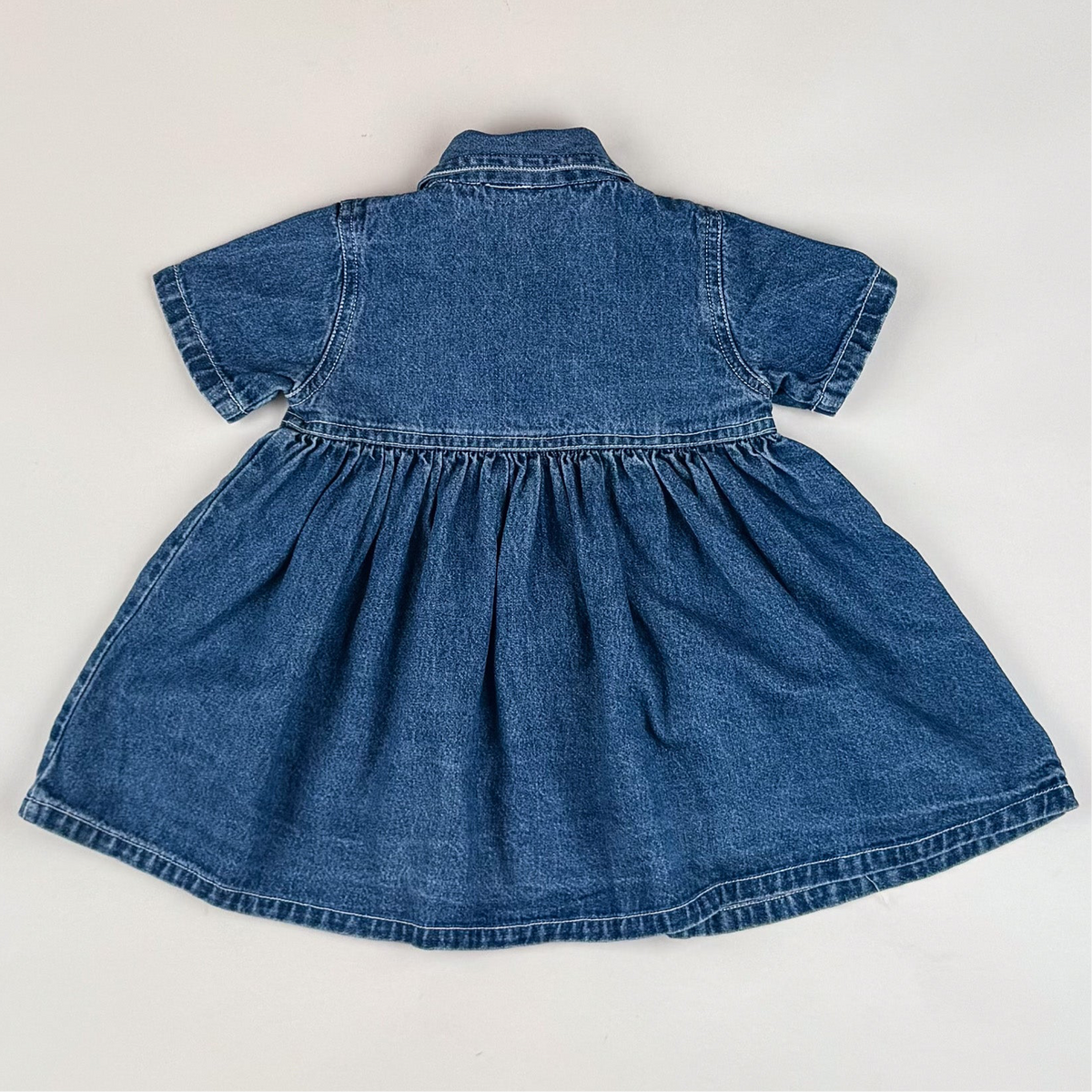 Vintage Denim Dress with Embroidery