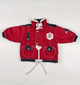 Padded Jacket in red, blue and beige