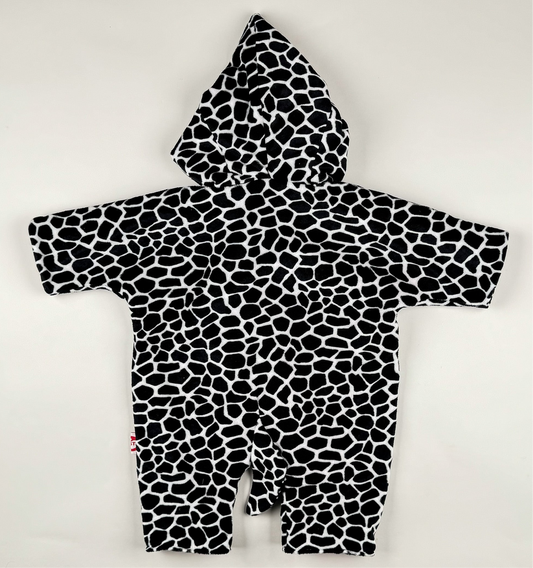 Jumpsuit in black, white and red