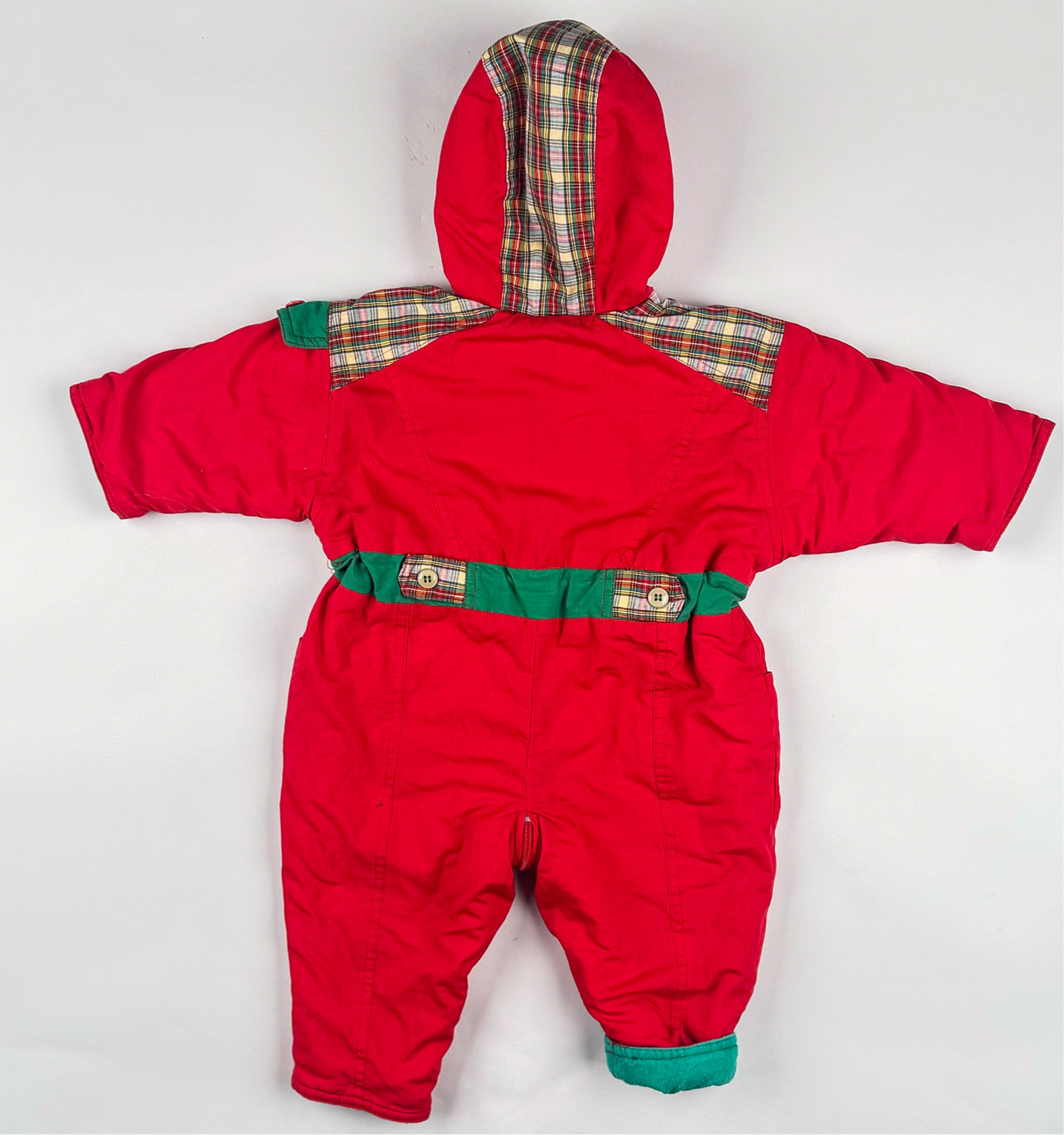 Snowsuit in red and green