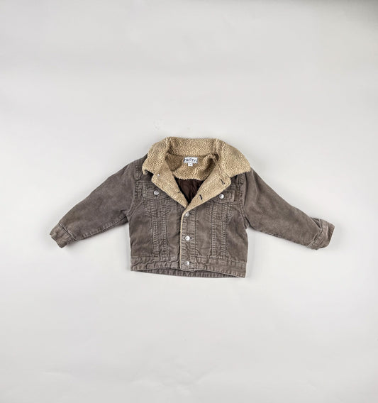 Padded Corduroy Jacket in beige