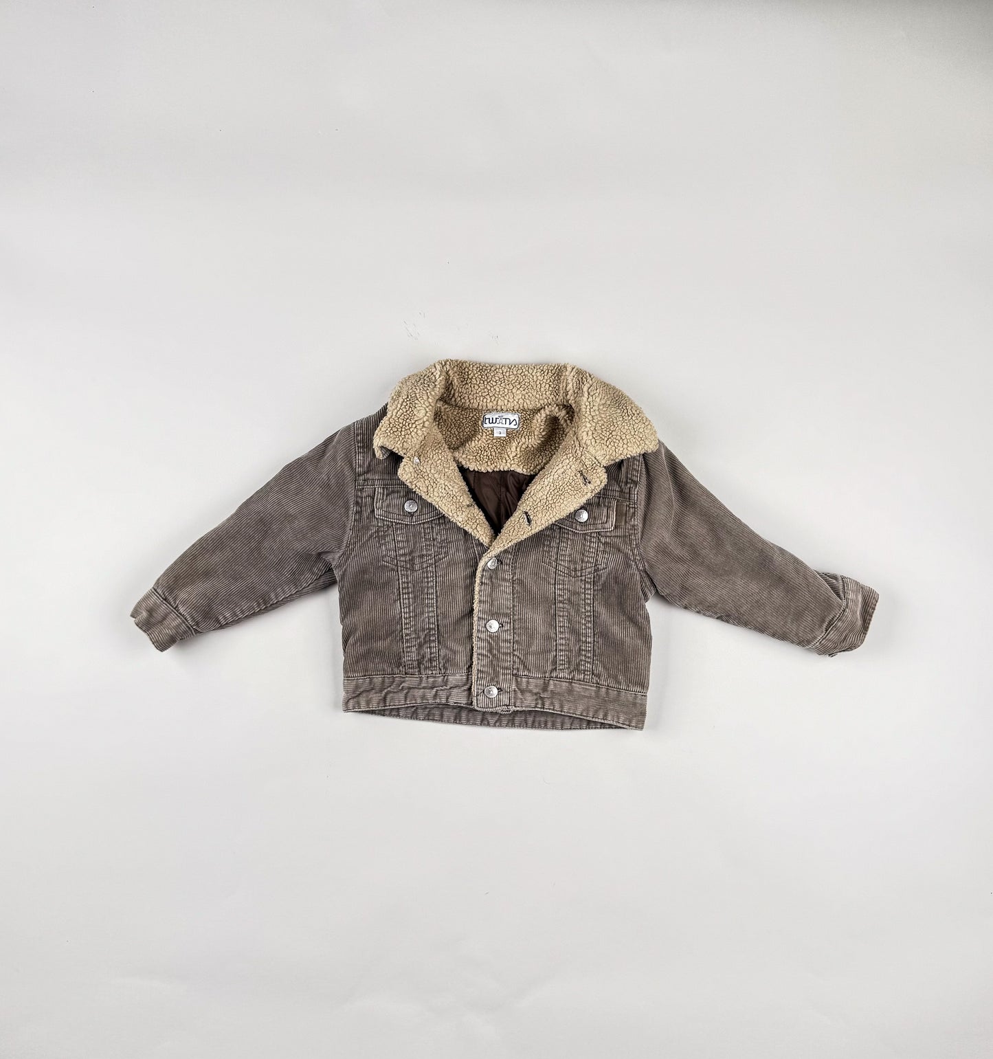 Padded Corduroy Jacket in beige