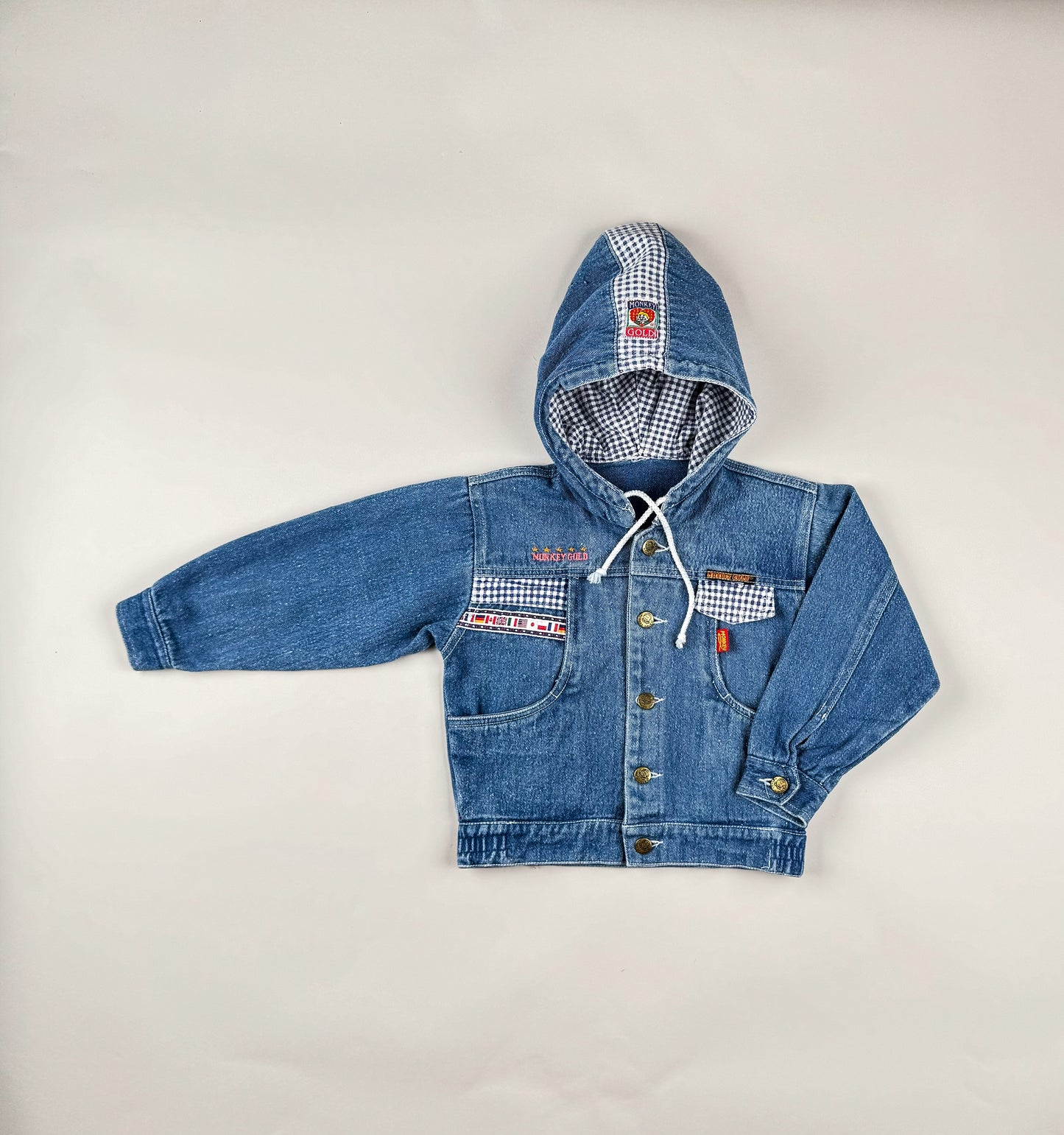 Hooded Denim Jacket in blue