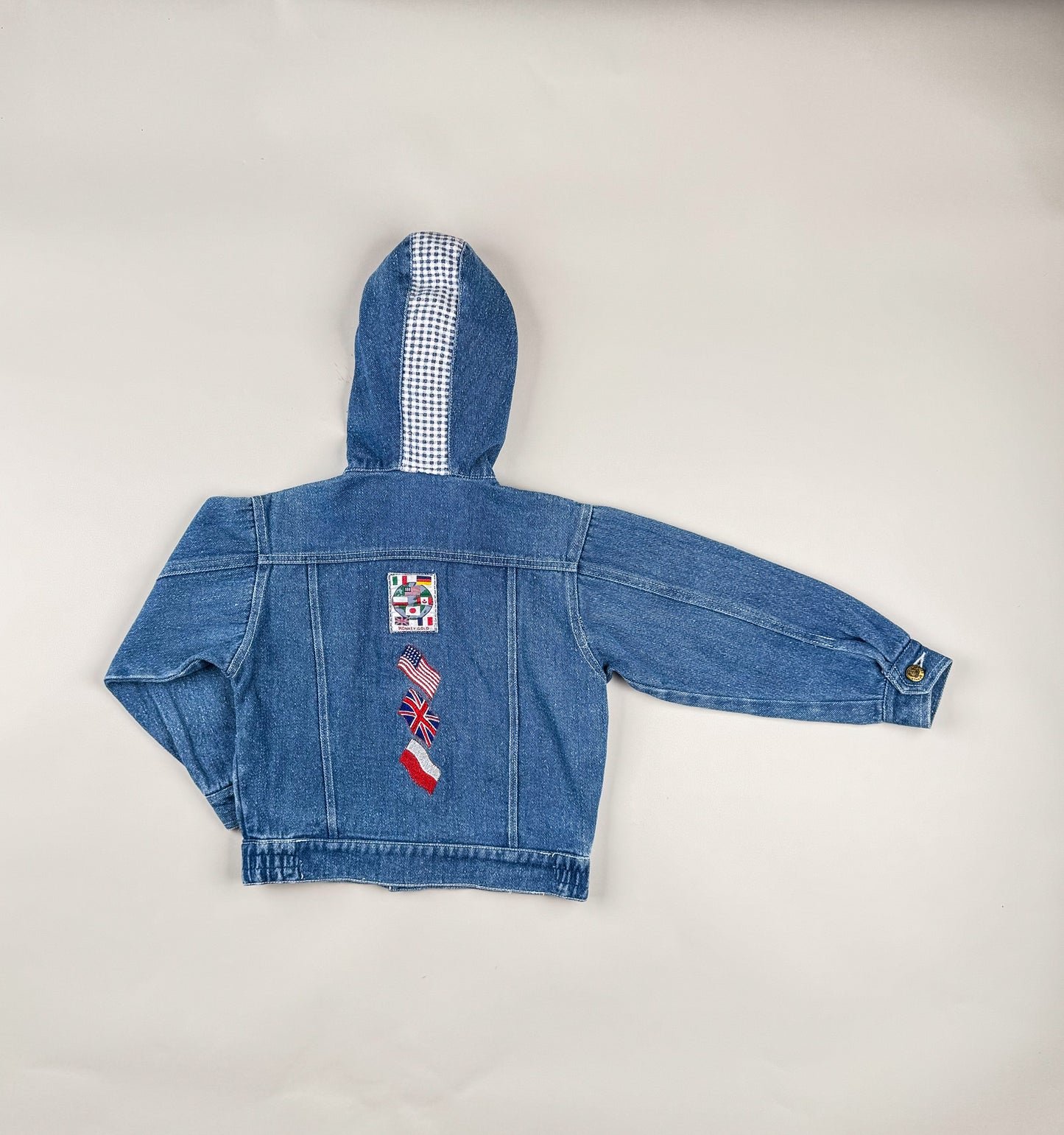 Hooded Denim Jacket in blue