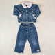 Vintage Denim Set with Embroidery