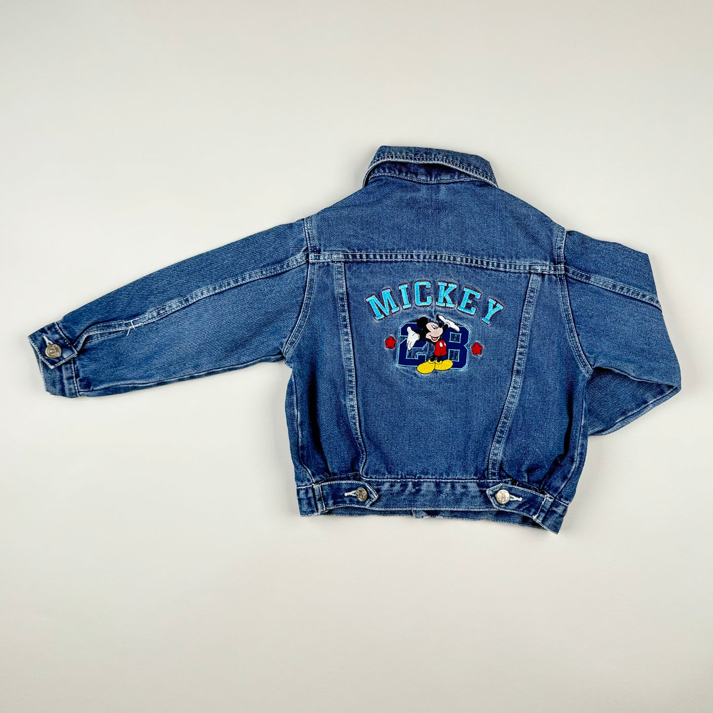 Denim Jacket in blue, yellow and red