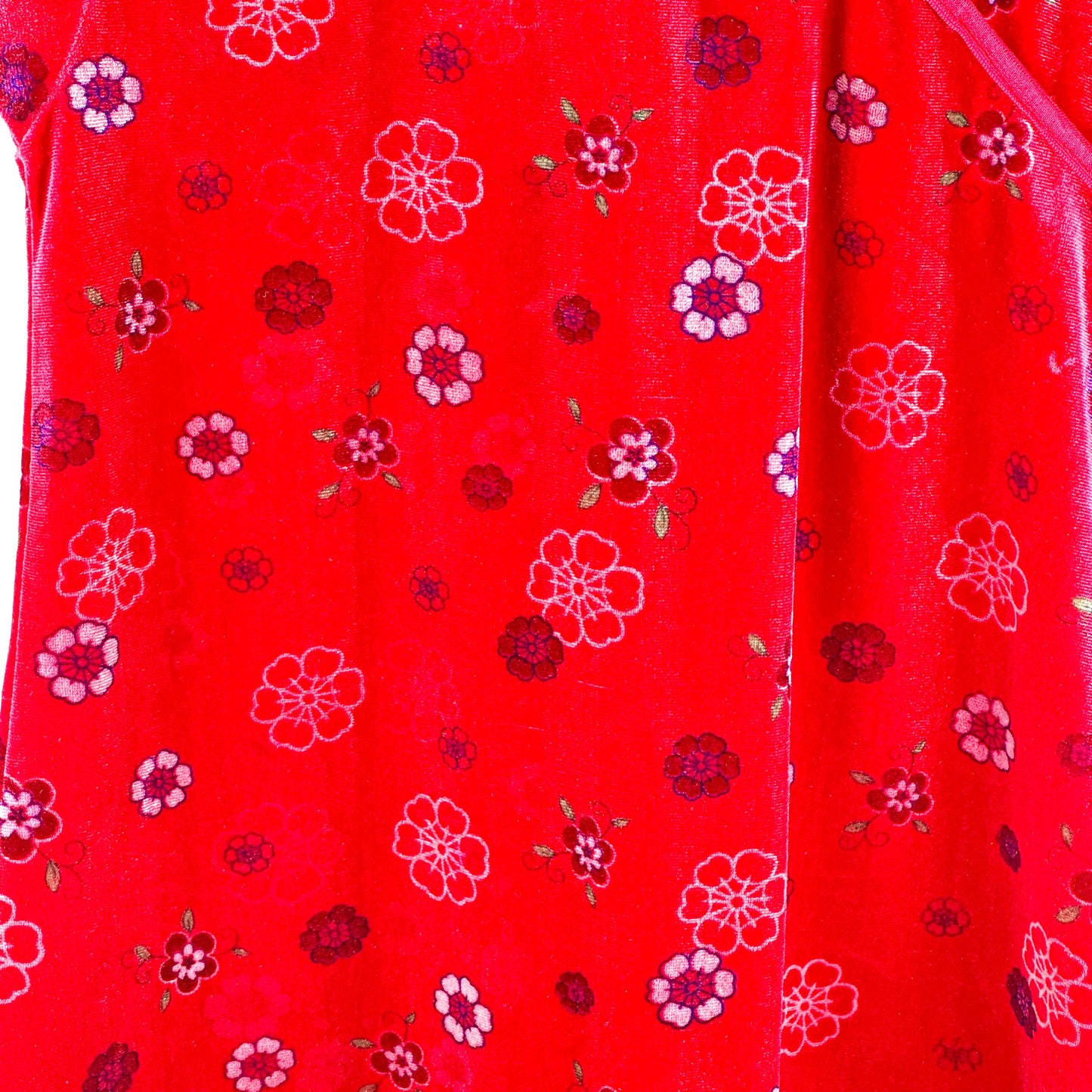Velvet Dresss in red and white and purple