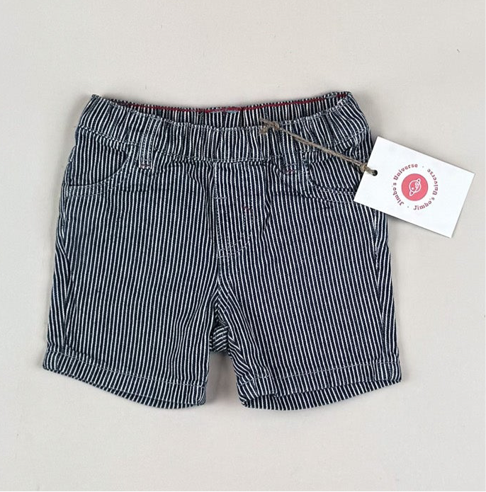 Striped Denim Shorts