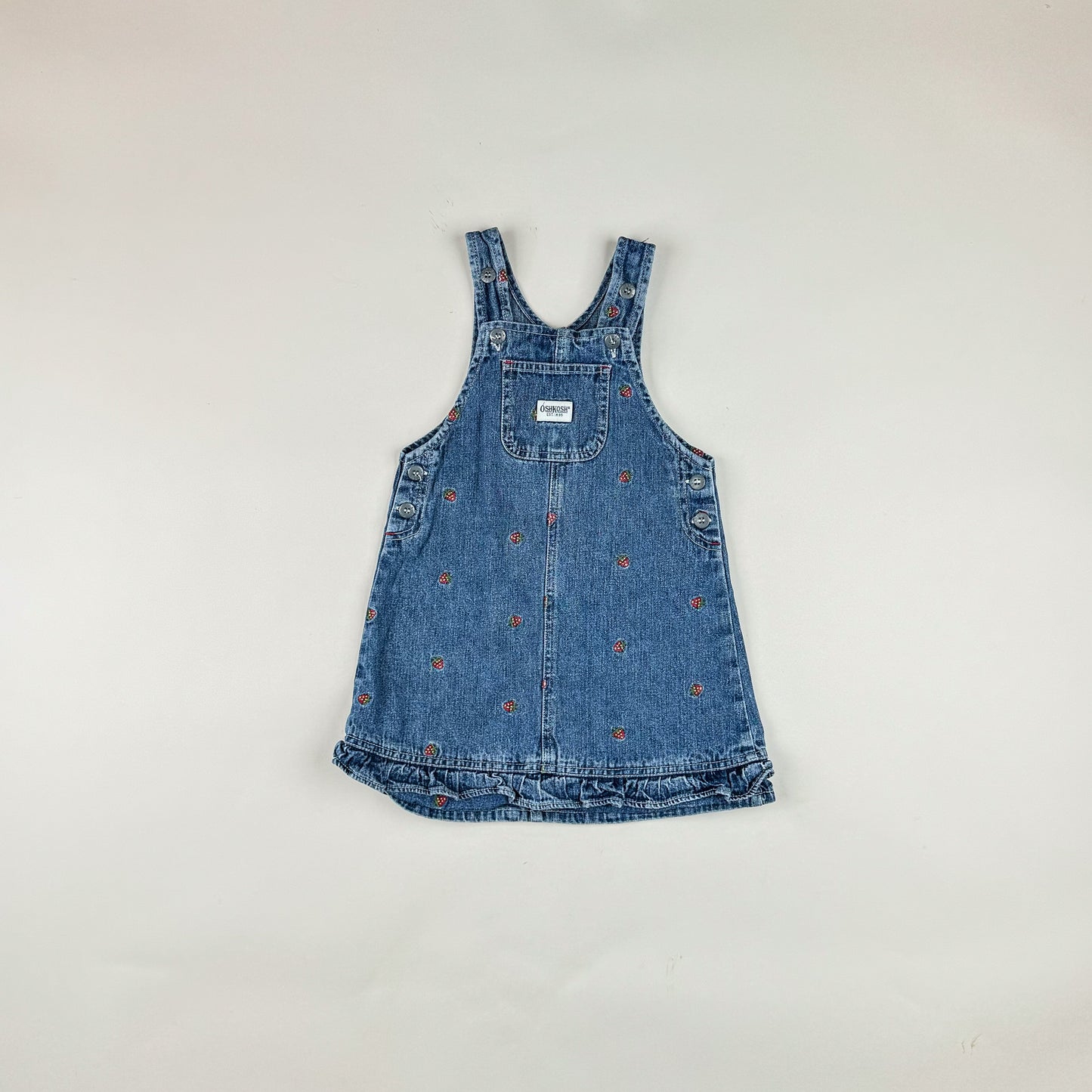 Vintage Denim Dress with Embroidery