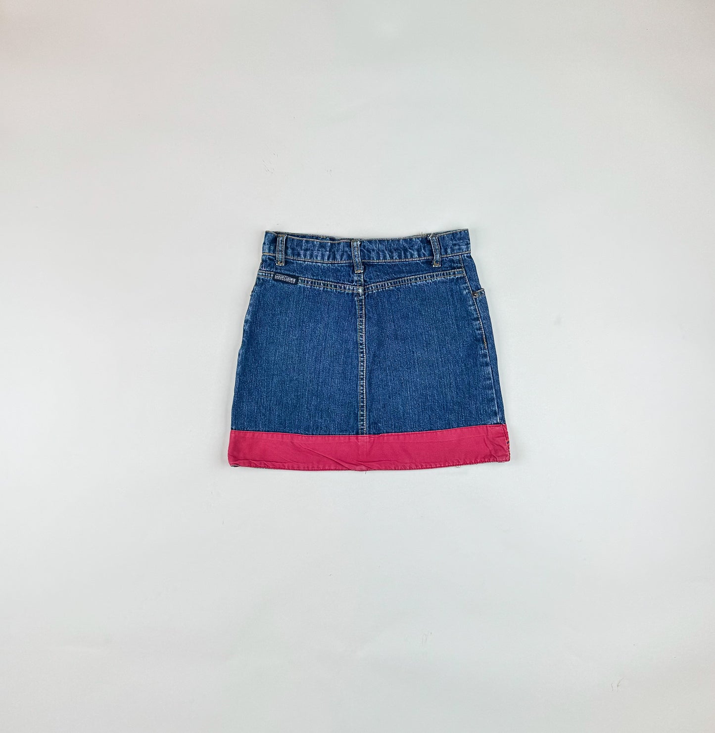 Vintage Denim Skirt with Embroidery