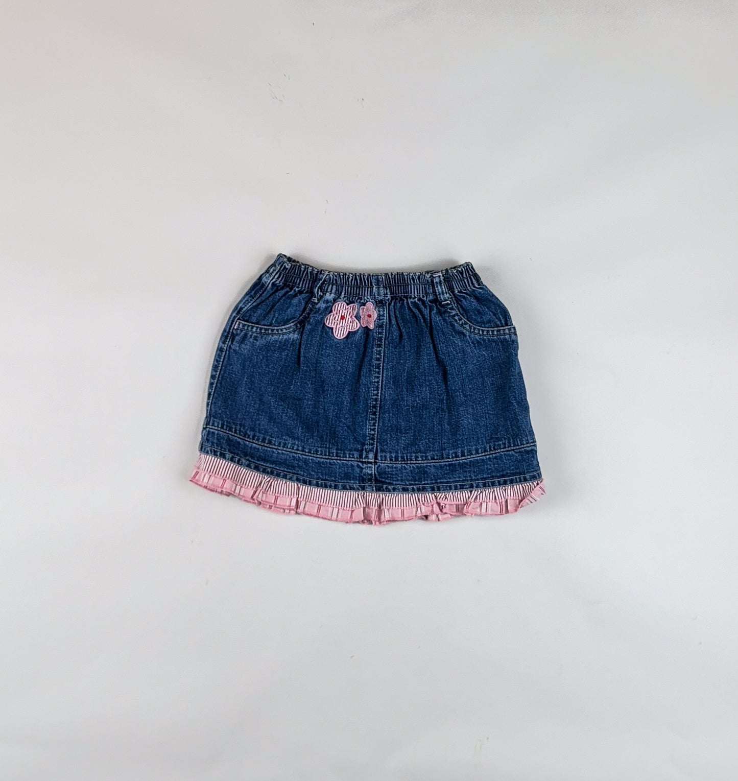 Denim Skirt with Embroidery