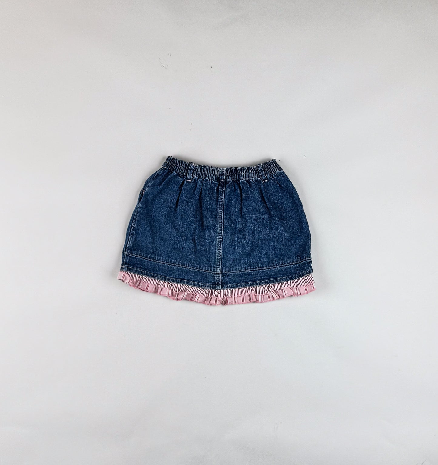 Denim Skirt with Embroidery