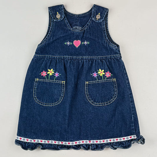Vintage Denim Dress with Embroidery