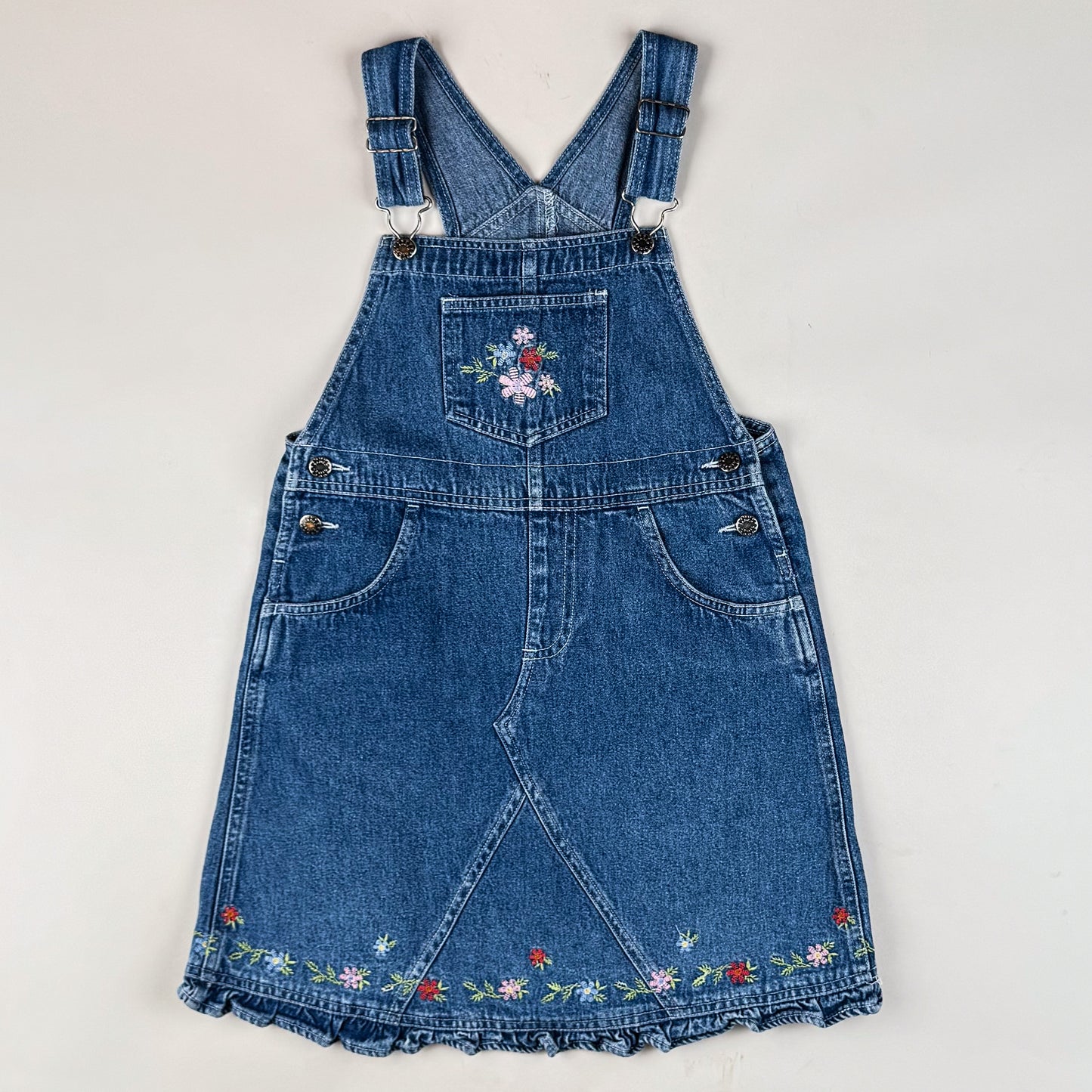 Vintage Denim Dress with Embroidery