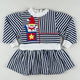 Vintage Striped Dress with Embroidery