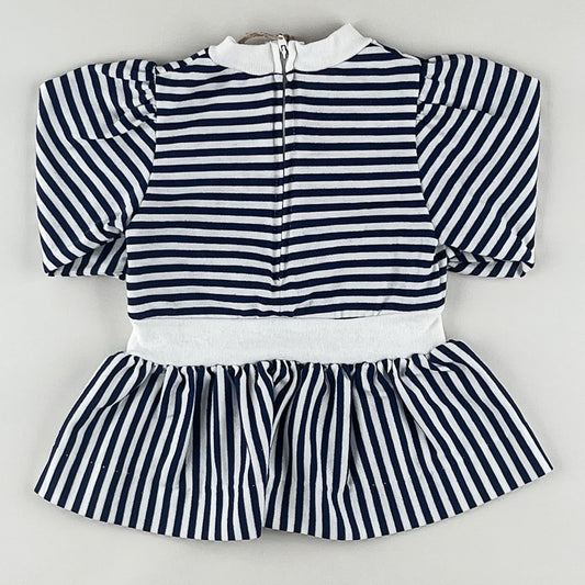 Vintage Striped Dress with Embroidery