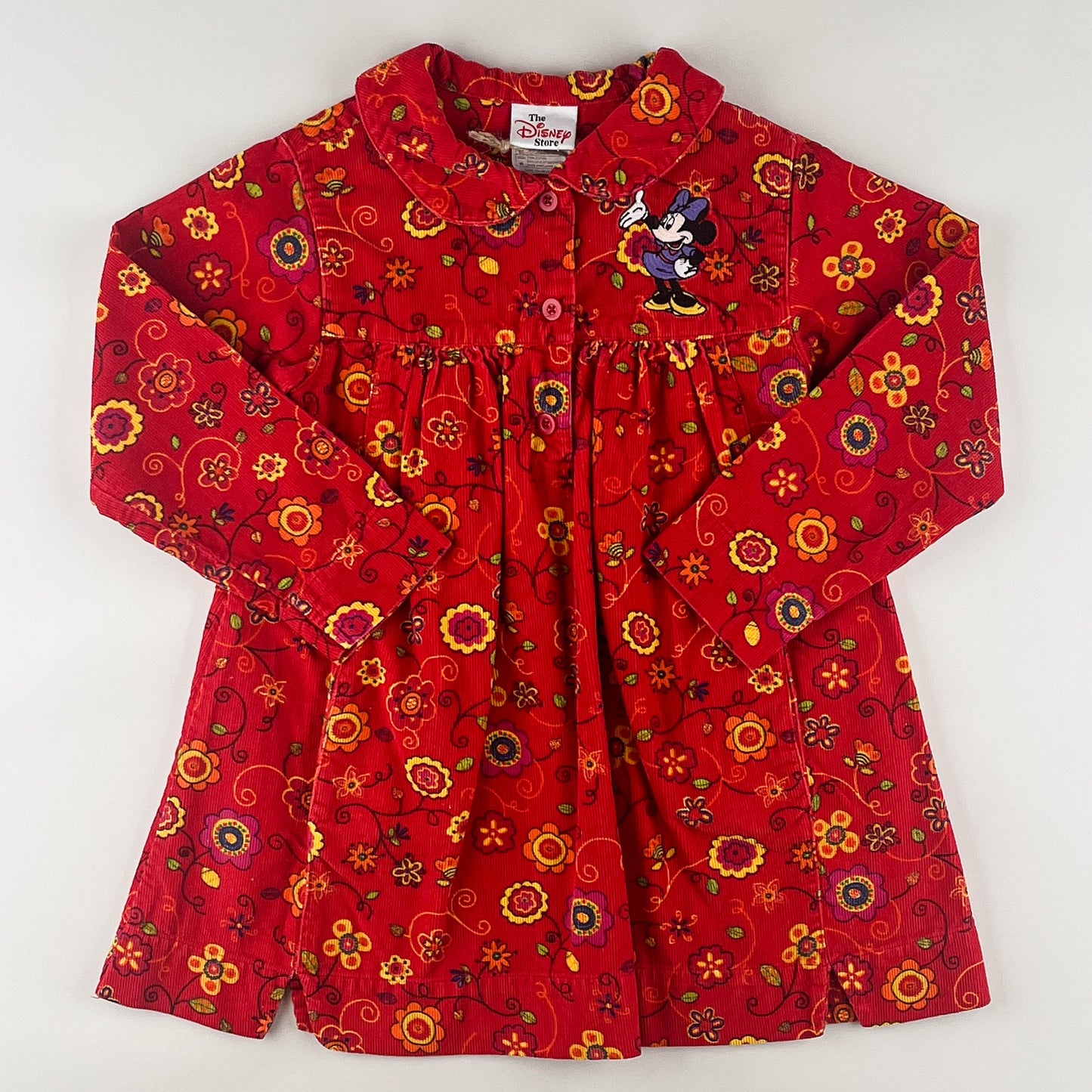 Vintage Disney Floral Corduroy Dress