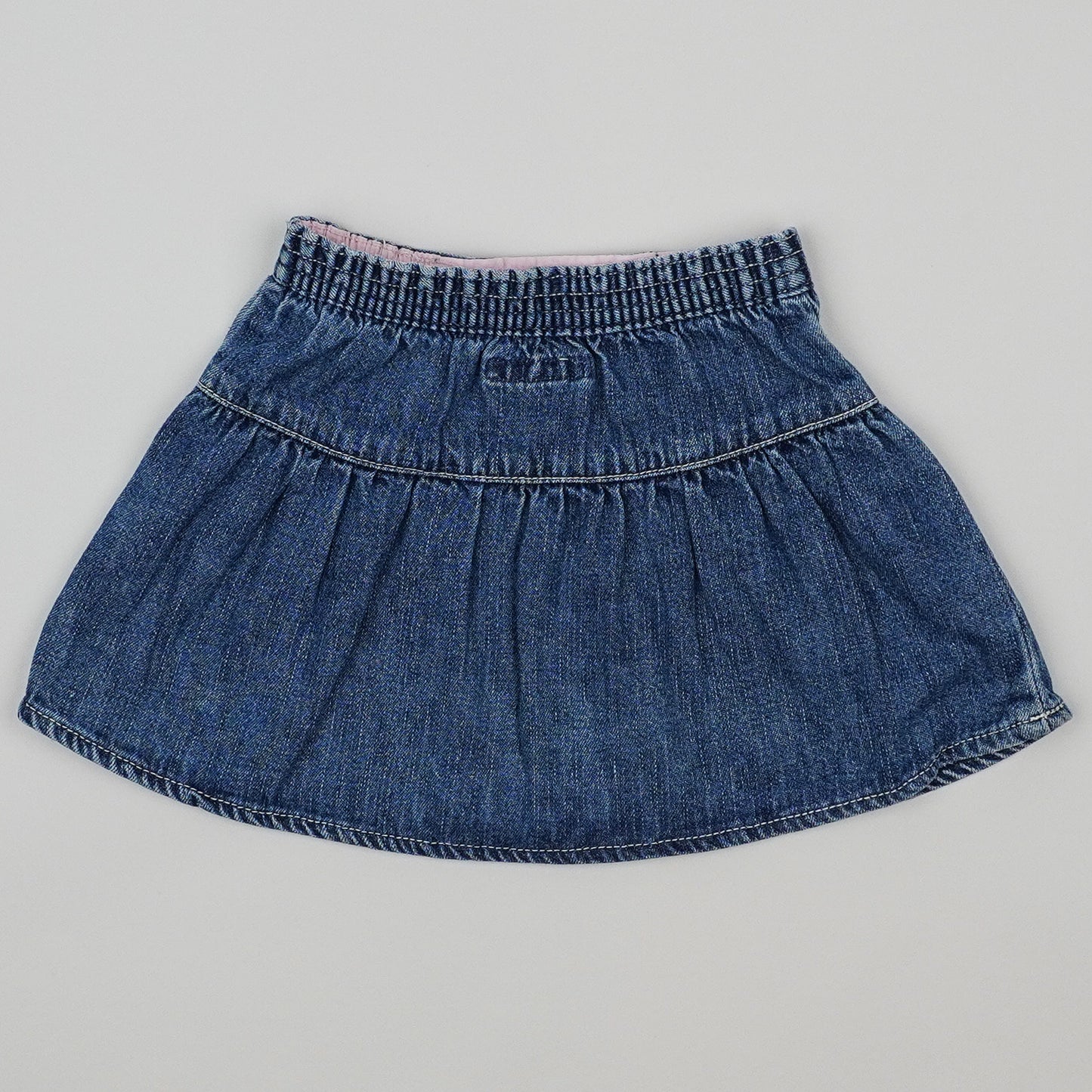 Vintage Denim Skirt with Embroidery
