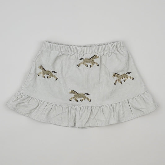 Vintage Corduroy Skirt with Embroidered Horses