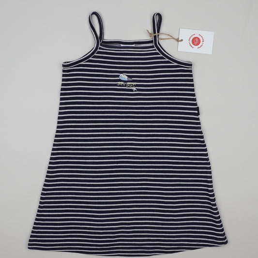 Vintage Striped Dress with Embroidery