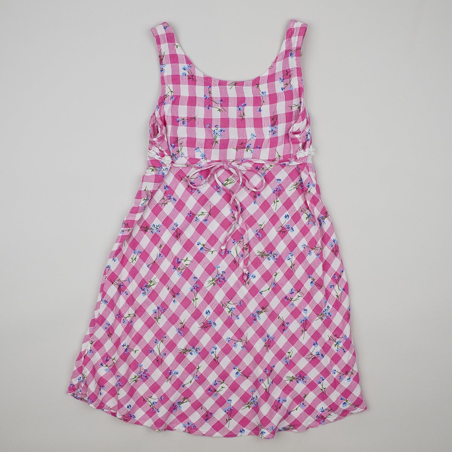 Vintage Checkered Dress with Flowers