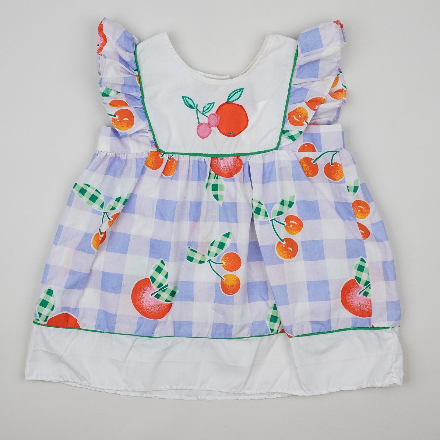 Vintage Checkered Dress with Cherries