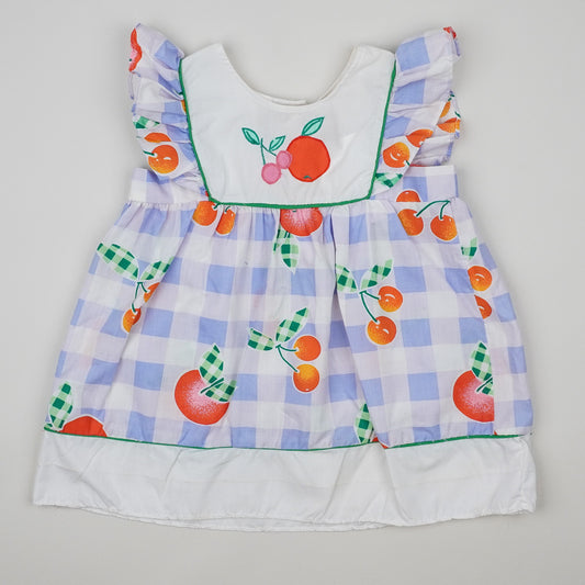Vintage Checkered Dress with Cherries