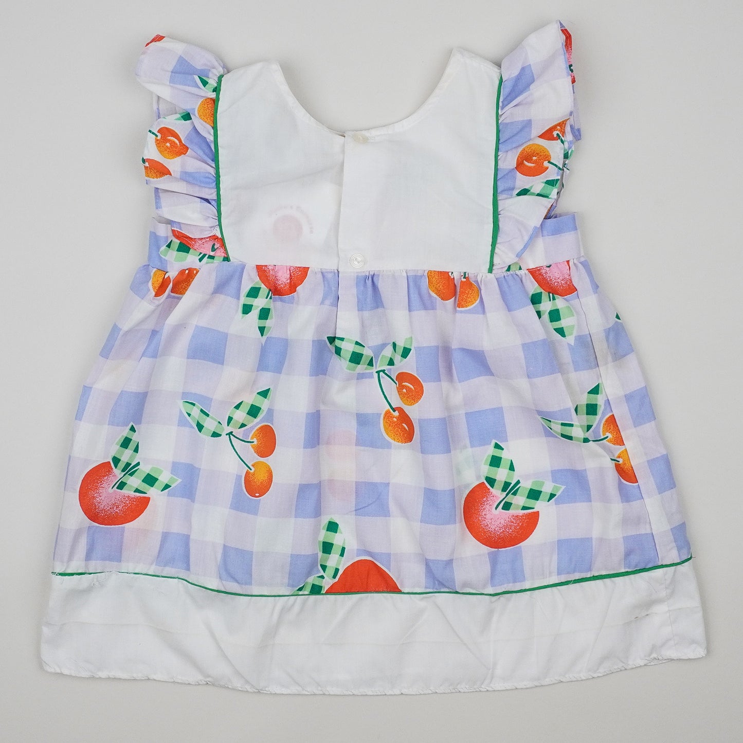 Vintage Checkered Dress with Cherries