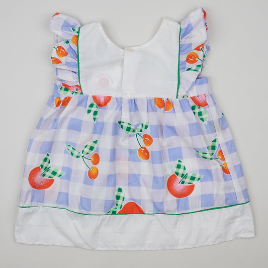 Vintage Checkered Dress with Cherries