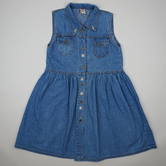 Vintage Denim Dress with Embroidery