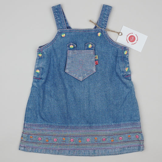 Vintage Denim Dress with Embroidery