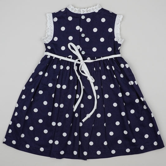 Vintage Dress with Dots and Embroidery