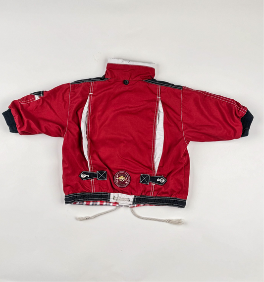 Padded Jacket in red, blue and beige