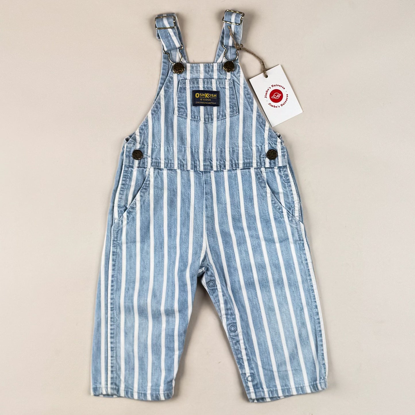 Vintage OshKosh Overalls with Stripes