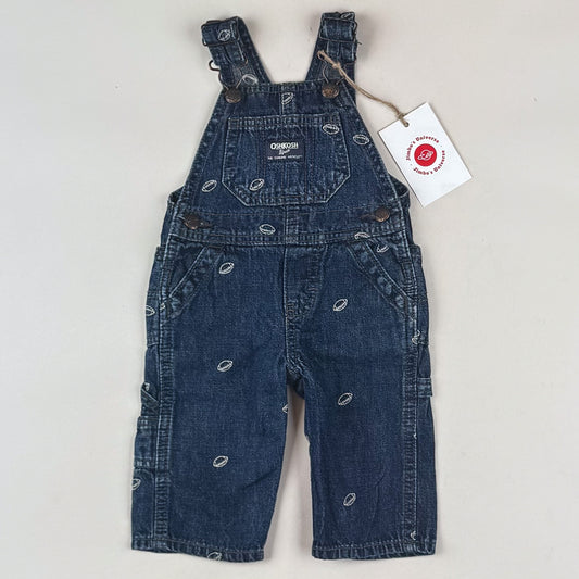 OshKosh Overalls with Emrbroidered Footballs