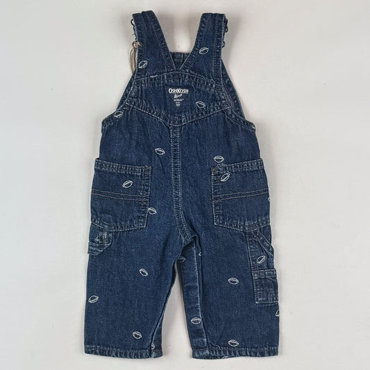 OshKosh Overalls with Emrbroidered Footballs