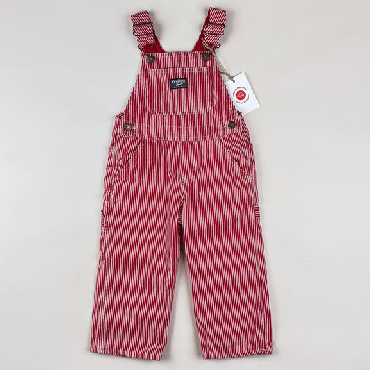 Red OshKosh Hickory Striped Overalls
