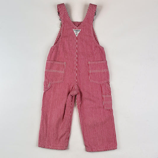 Red OshKosh Hickory Striped Overalls