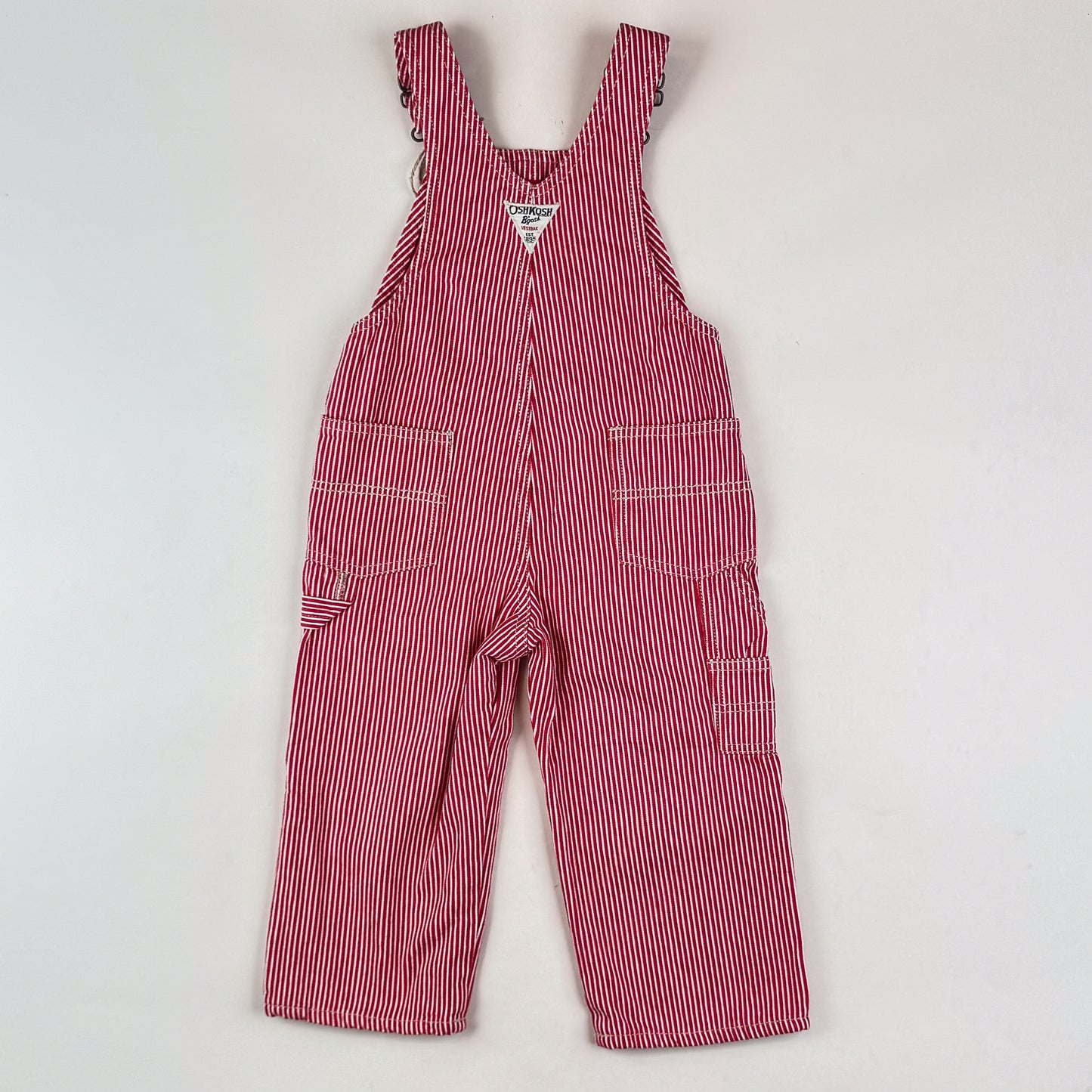 Red OshKosh Hickory Striped Overalls