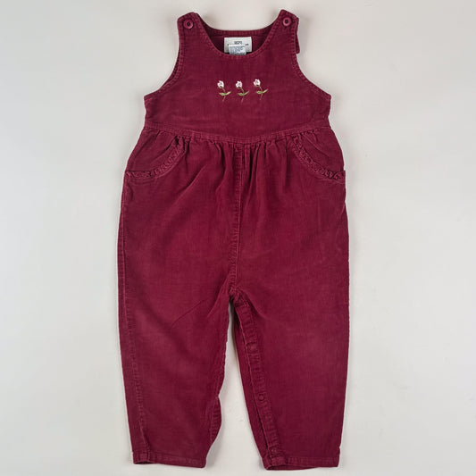Vintage Corduroy Overalls with Embroidery