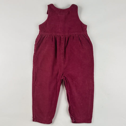 Vintage Corduroy Overalls with Embroidery