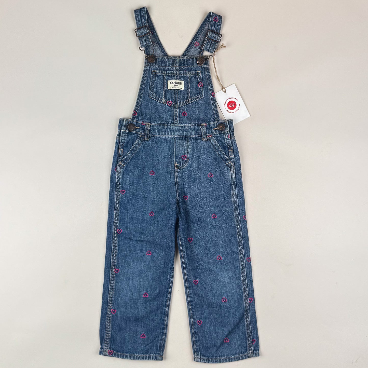 OshKosh Overalls with Embroidered Hearts