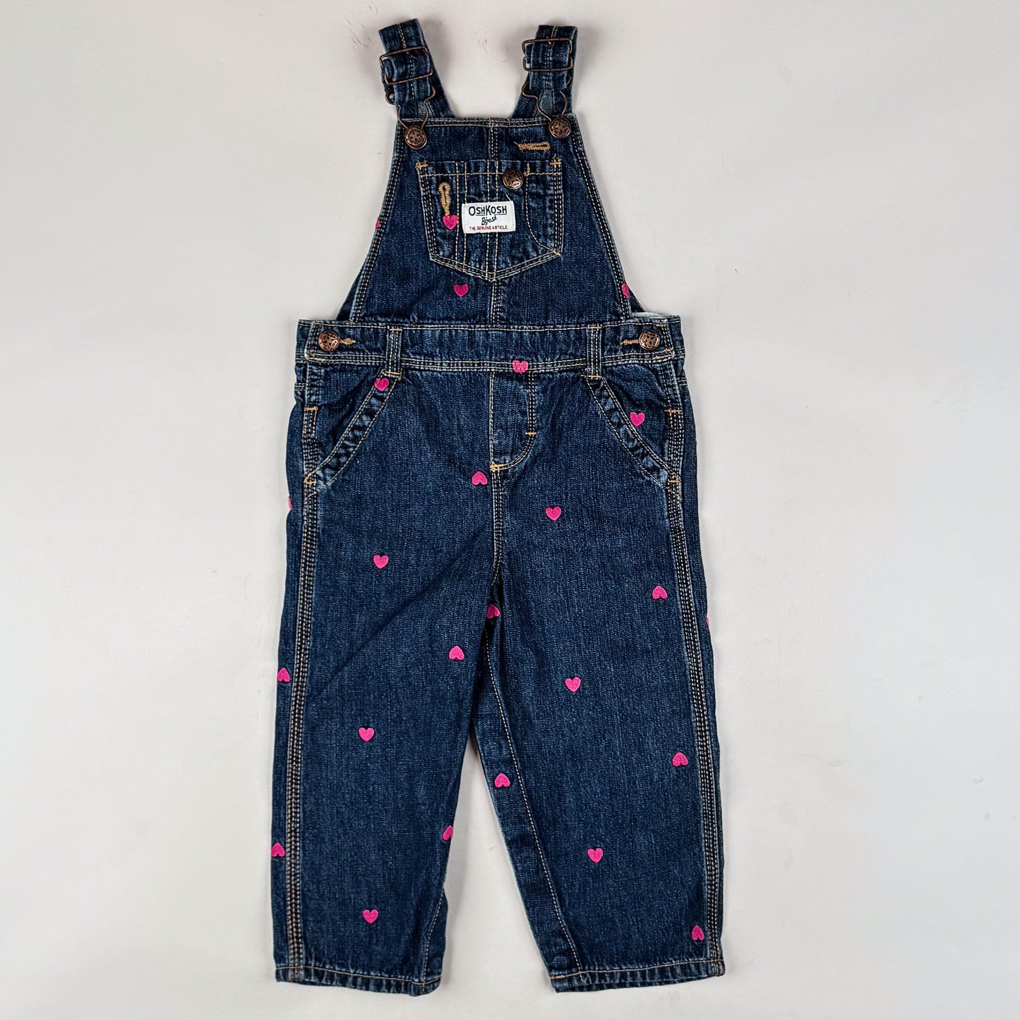 OshKosh Overalls with Embroidered Hearts